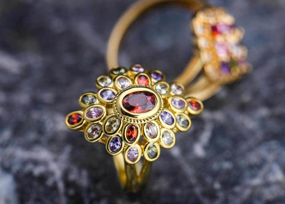 Navaratna Gold Ring: A Colorful Cluster on Your Hand by Kosher