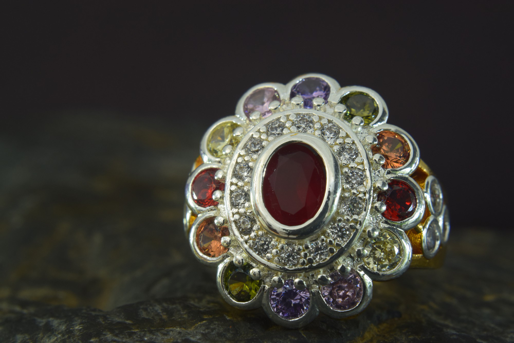 Navaratna Gold Ring: A Colorful Cluster on Your Hand by Kosher